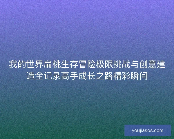 我的世界扁桃生存冒险极限挑战与创意建造全记录高手成长之路精彩瞬间