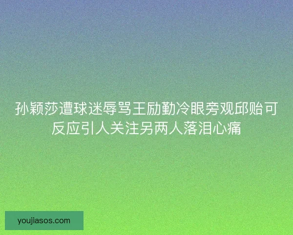 孙颖莎遭球迷辱骂王励勤冷眼旁观邱贻可反应引人关注另两人落泪心痛