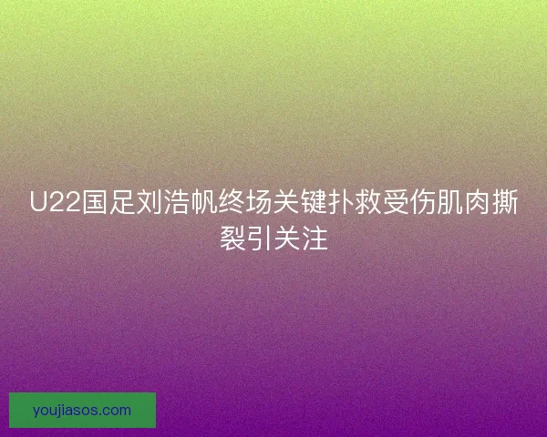 U22国足刘浩帆终场关键扑救受伤肌肉撕裂引关注