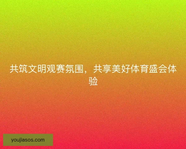 共筑文明观赛氛围，共享美好体育盛会体验